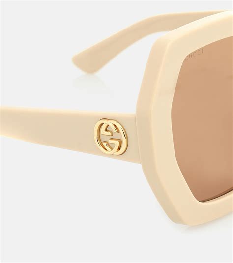 gucci hexagonal sunglasses|gucci unisex fashion 54mm sunglasses.